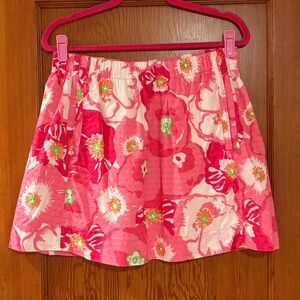 Lilly Pulitzer Pink Floral Mini Skirt